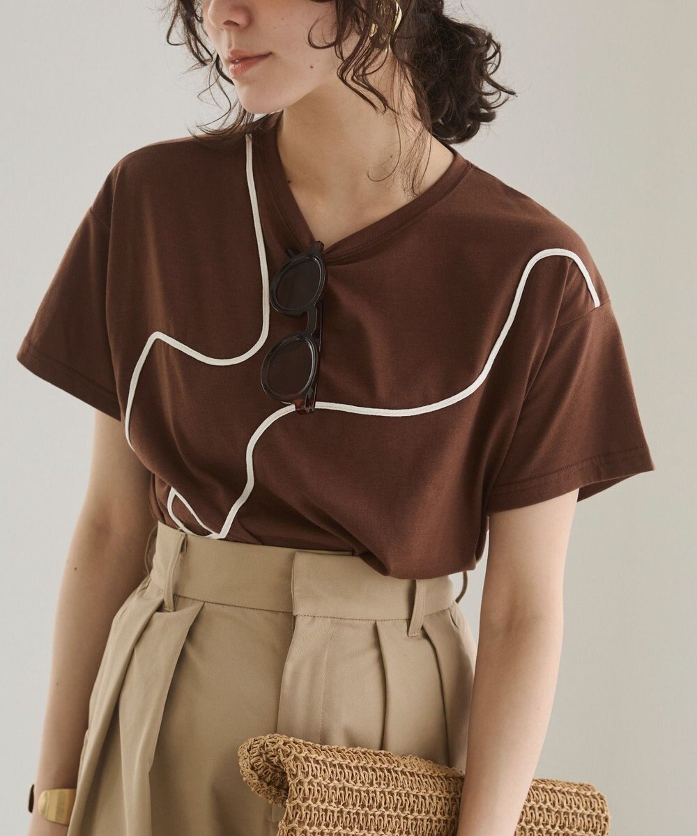 WEGO 【ANGIE VINTAGE】コード刺繍デザインTシャツ 