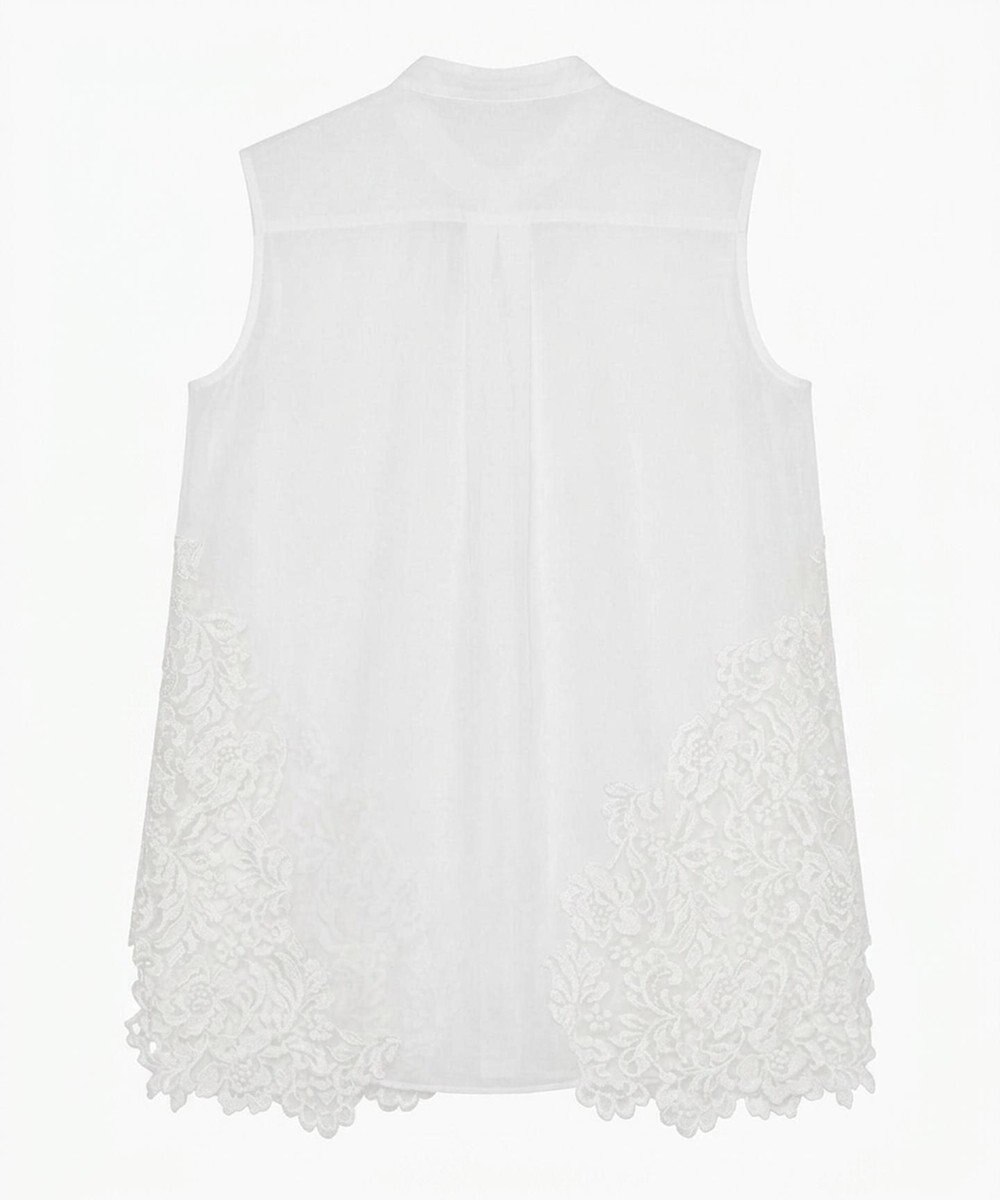 BEIGE， GALENA / レースコンビ シアーシャツ 