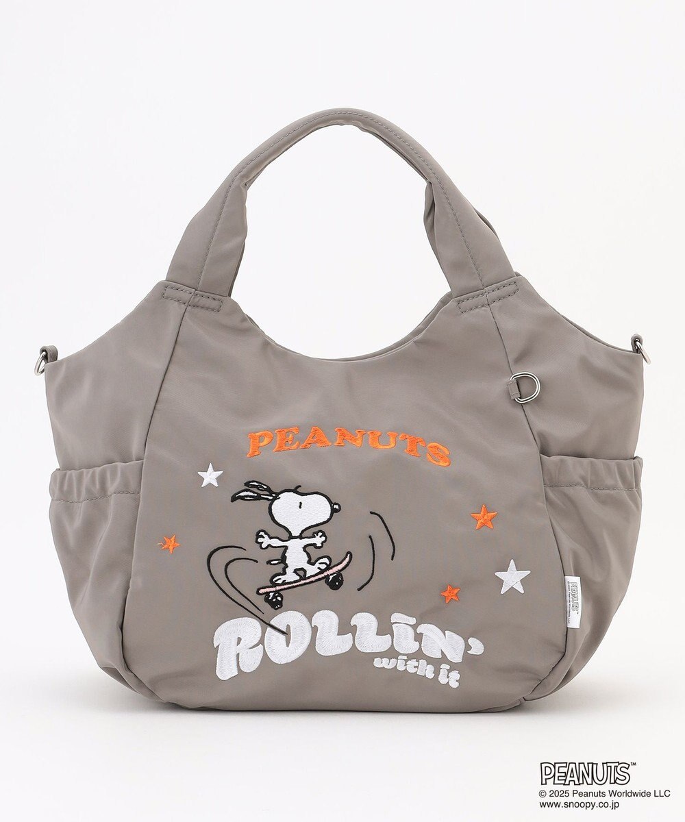 Y'SACCS SNOOPYデザイン サイドギャザー2wayトート　Mサイズ(スケートボード） 