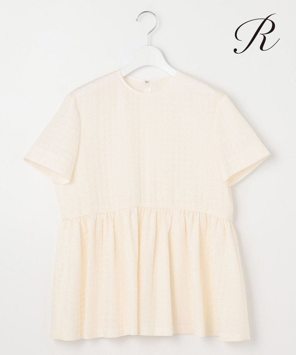 23区 L 【R(アール)】ハウンドトゥースジャカード ペプラムブラウス 