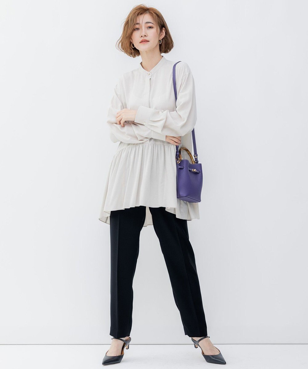 23区 S 【洗える】ドライダブルサテン ドロスト パンツ 