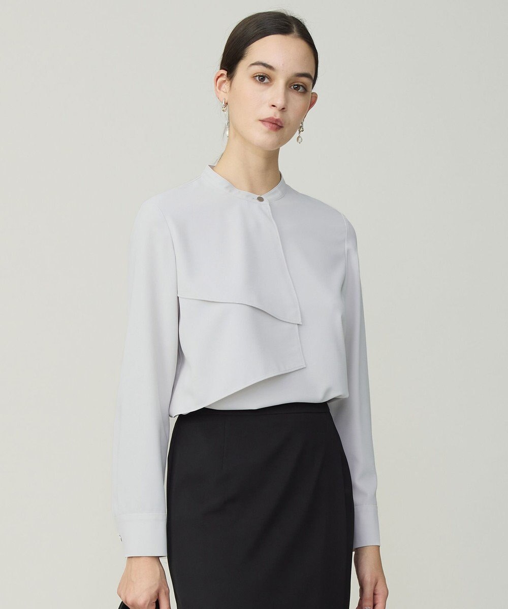 ICB ストレッチジョーゼット ラッフルディテール ブラウス 