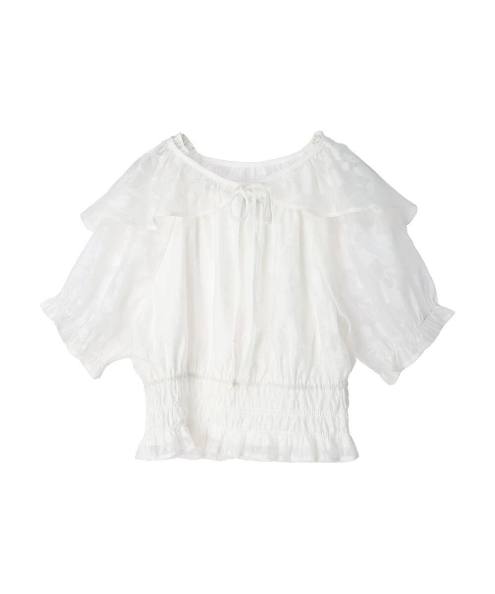 earth music&ecology 衿付きフラワーブラウス 