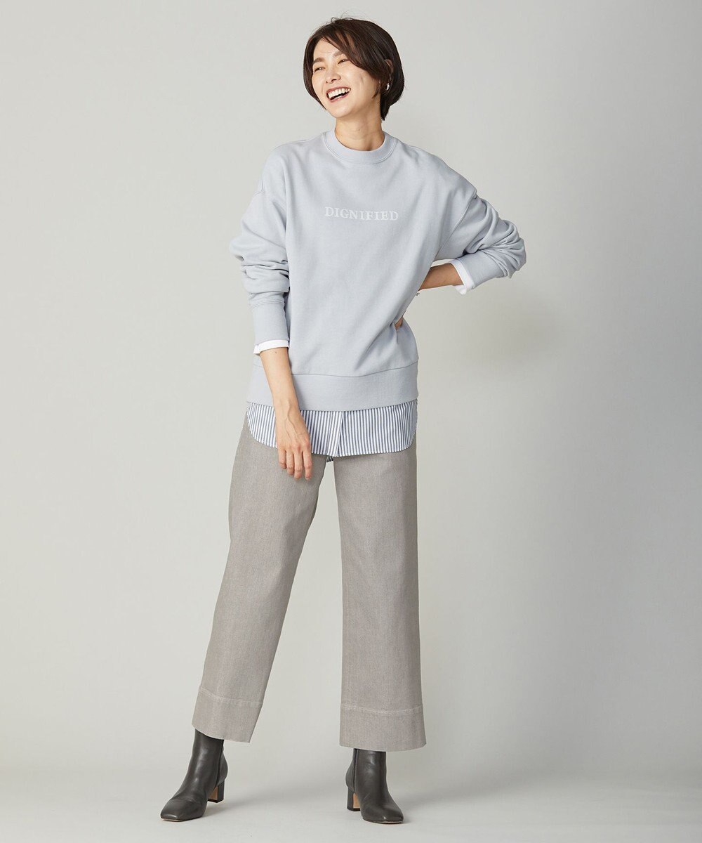 J.PRESS LADIES L 【洗える】 10oz Stretch Denim セミワイド パンツ 