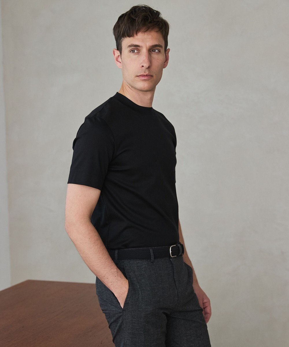 GOTAIRIKU 仕事で着られる綿100%【クルー以上モック未満】カバーネック DRESS Tシャツ(26年モデル) 