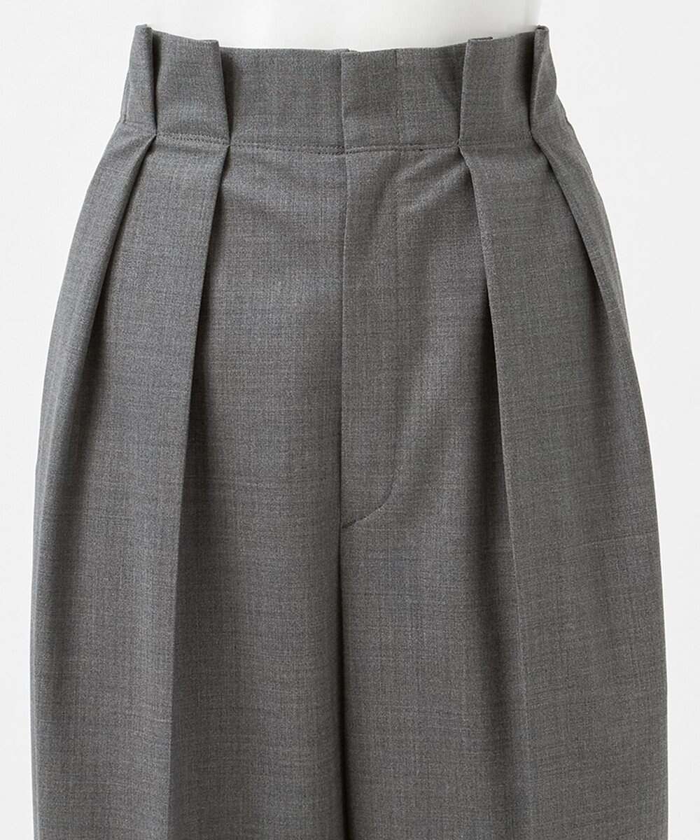 23区 【エステータ】ウールトロドライストレッチ タックワイドパンツ 