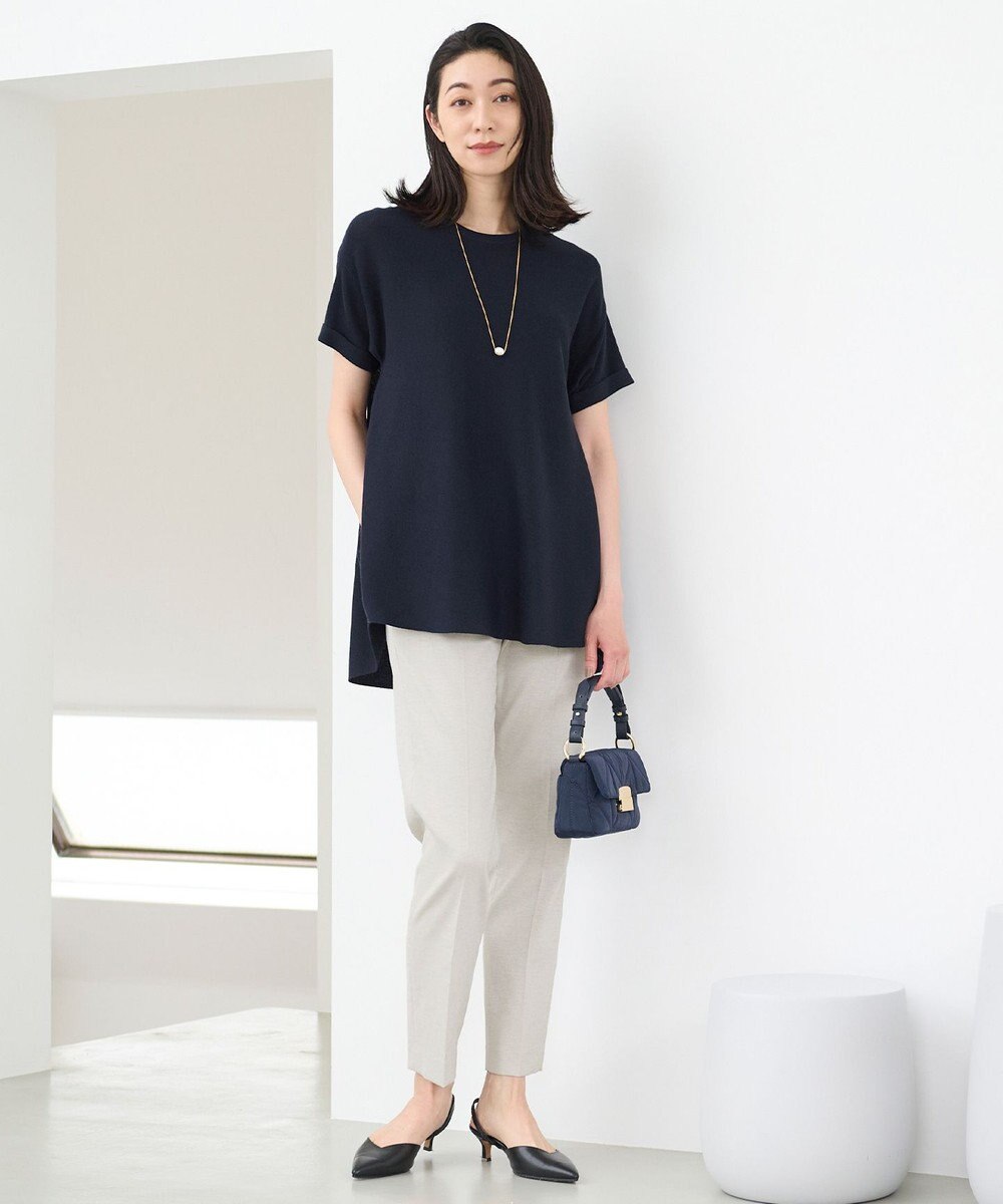 自由区 【WEB限定・洗える・XSサイズあり】ハイツイストコットンアセテートテントライン ニット 