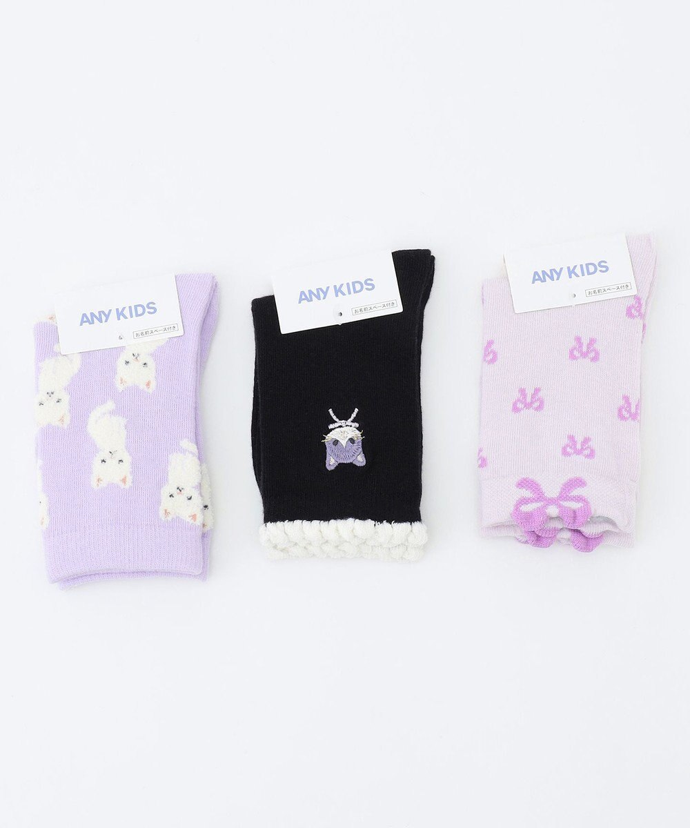 ANY KIDS 【3点セット】ソックス （ネコ・リボン） 