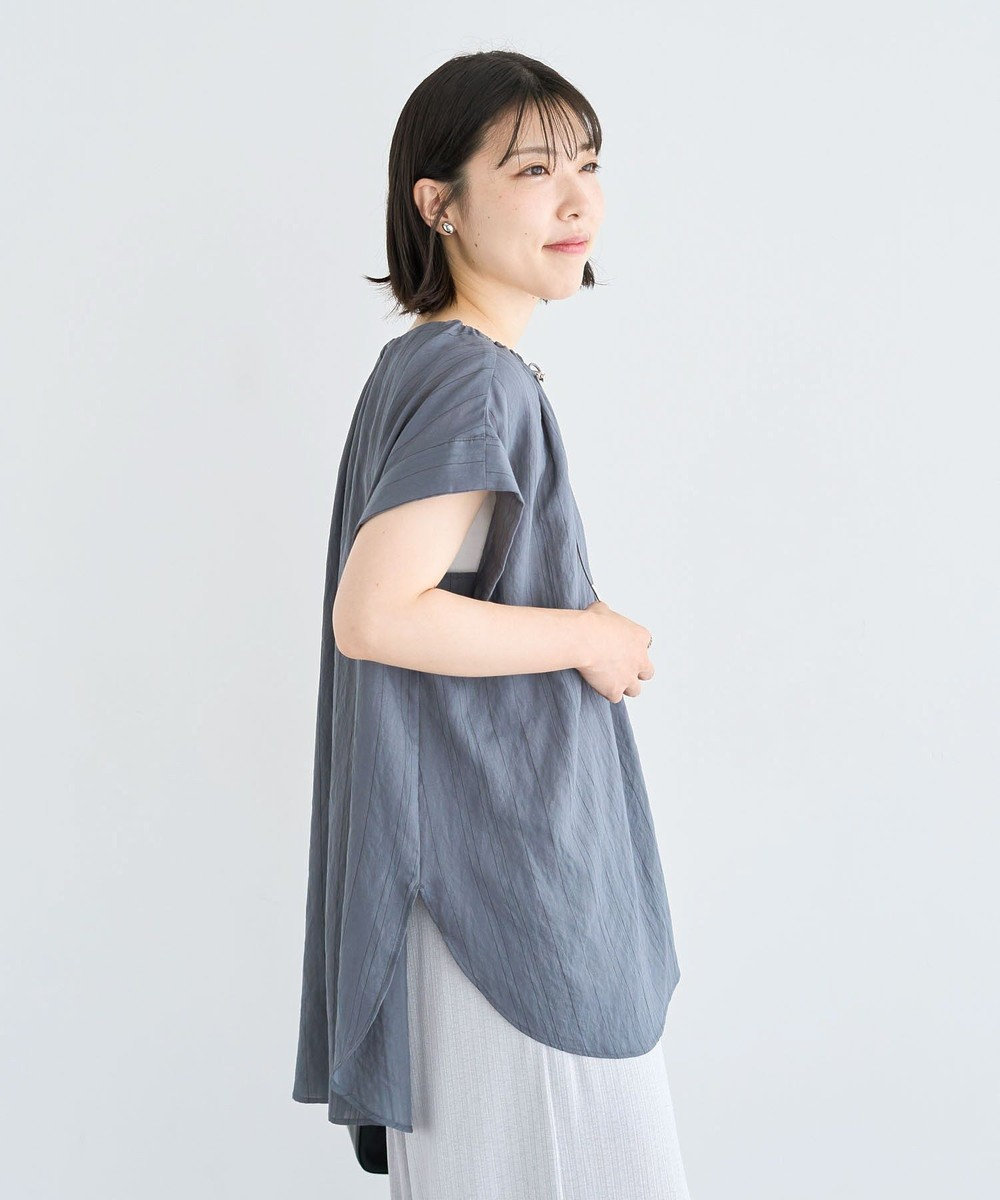 Green Parks ドロストネックフレンチスリーブブラウス 