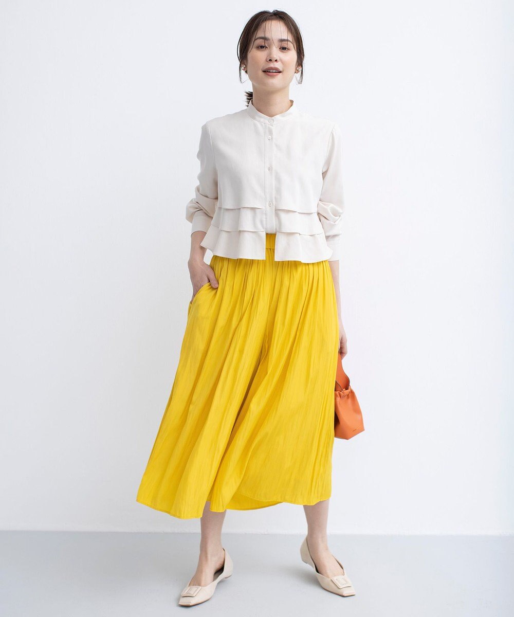 組曲 【春の新色追加】ギャザーライトデシン パンツ 