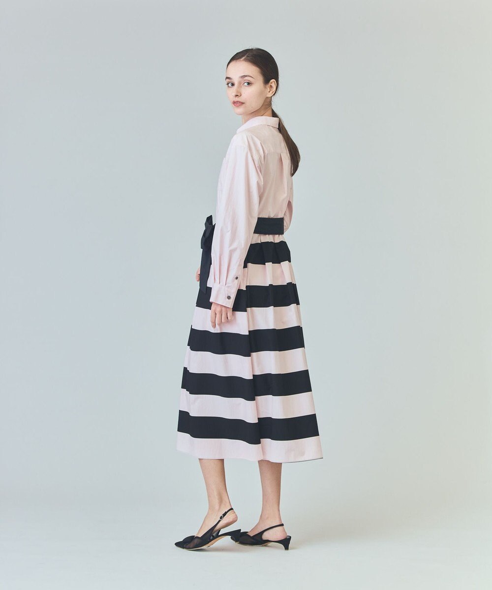 GRACE CONTINENTAL ボーダーコンビシャツワンピース 