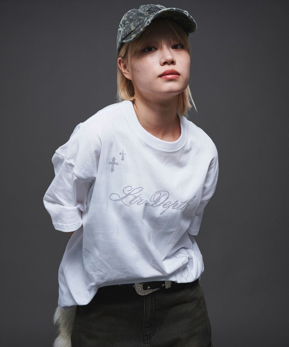 WEGO 【ユニセックス着用ITEM】ラインストーングラフィックT（SS） 