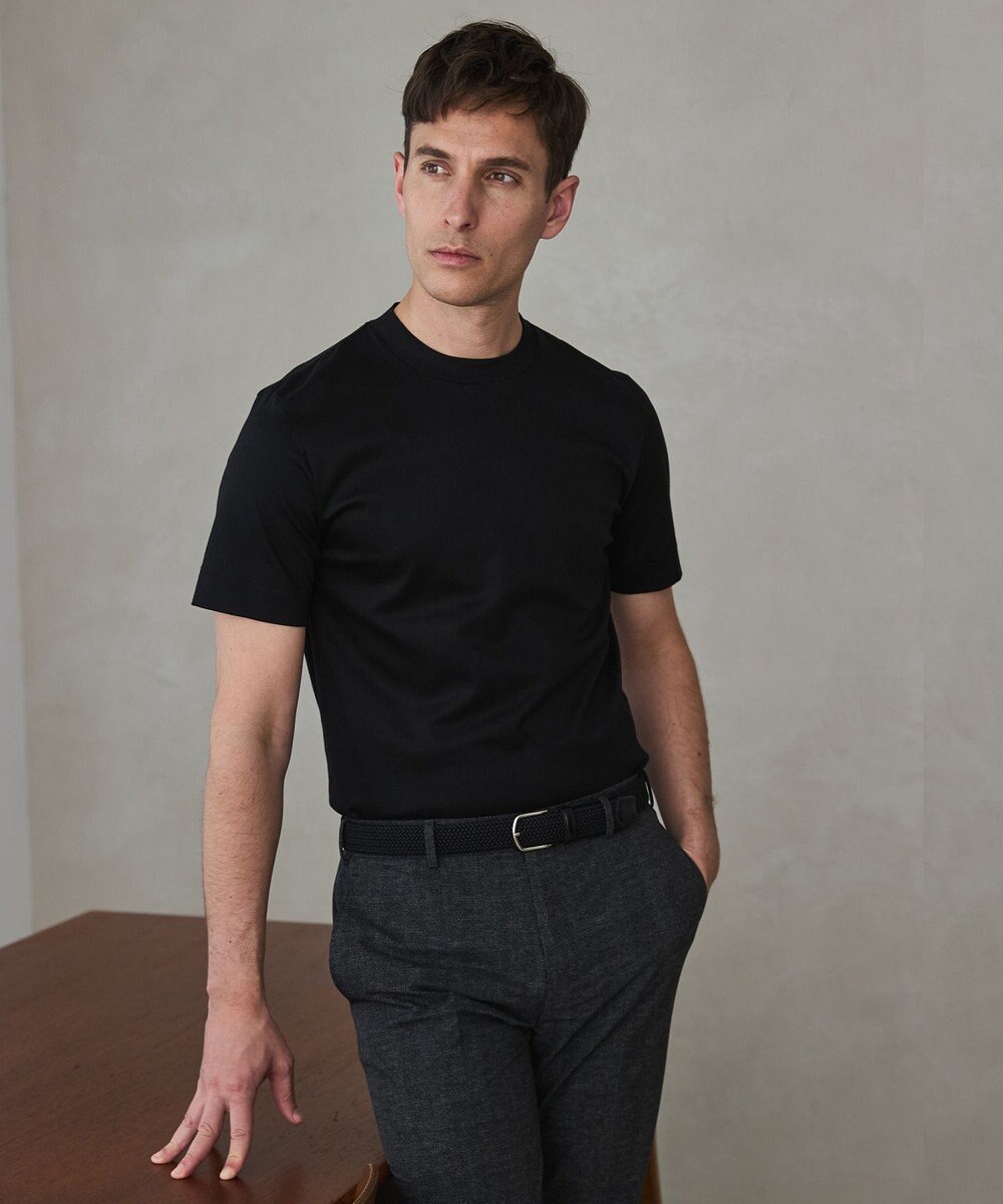 GOTAIRIKU 仕事で着られる綿100%【クルー以上モック未満】カバーネック DRESS Tシャツ(26年モデル) 