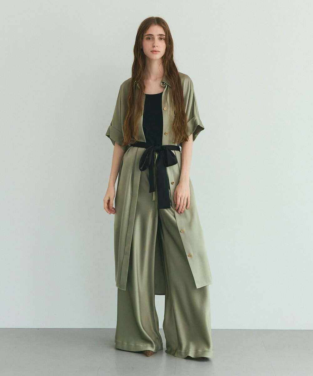 GRACE CONTINENTAL ダブルサテンイージーパンツ 