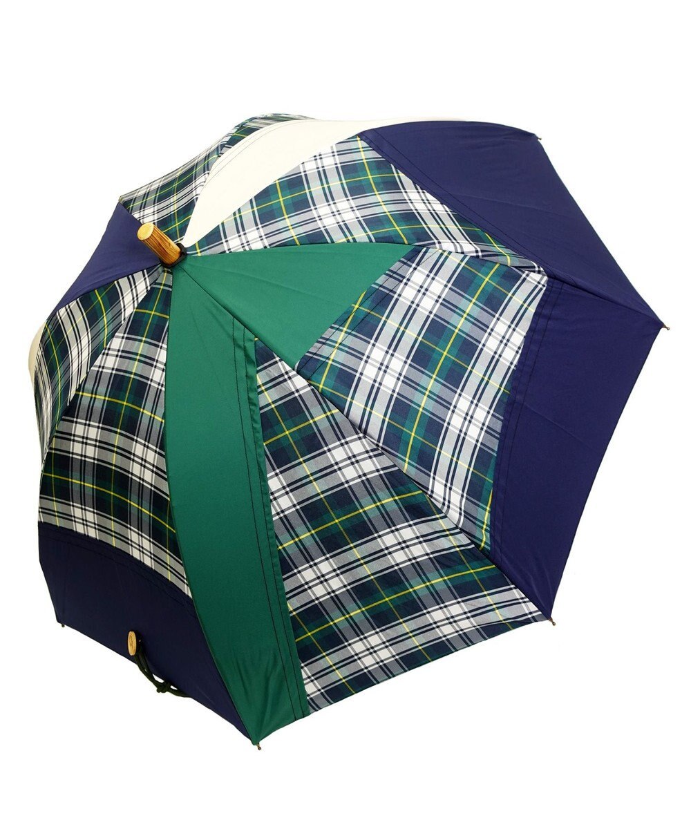 +RING 【UPF50＋】【限定/日本製】晴雨兼用傘（長ショート）GRN-CHK SR429 
