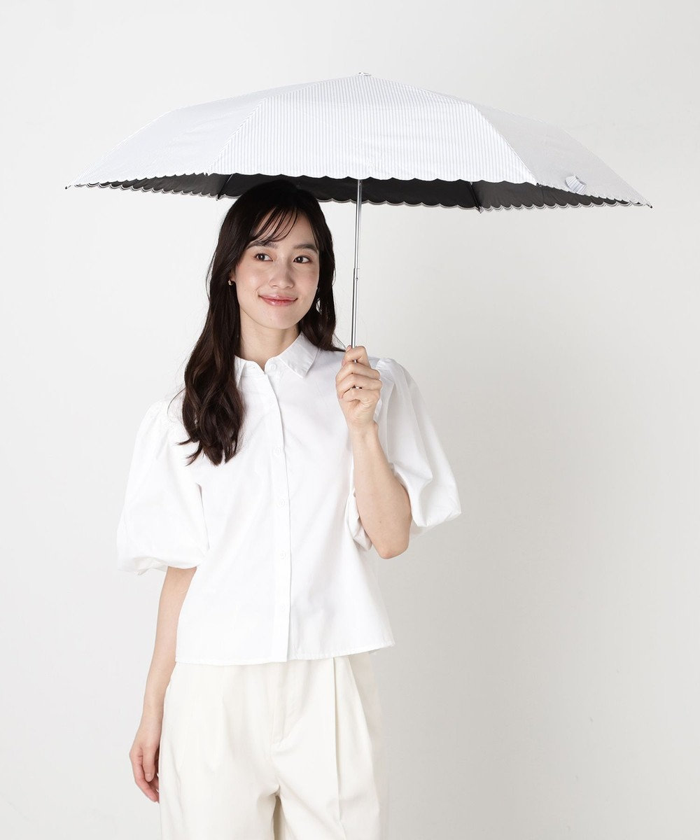 MOONBAT 【WEB限定/ 遮光率100％/遮熱/UV】POLO RALPH LAUREN（ポロ ラルフローレン）晴雨兼用日傘 ワンポイント ポロポニー ストライプ 折りたたみ傘 