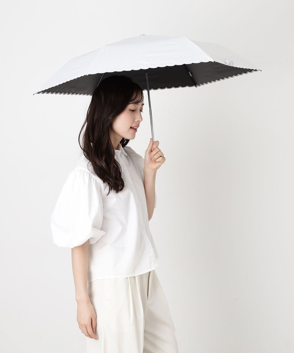 MOONBAT 【WEB限定/ 遮光率100％/遮熱/UV】POLO RALPH LAUREN（ポロ ラルフローレン）晴雨兼用日傘 ワンポイント ポロポニー ストライプ 折りたたみ傘 