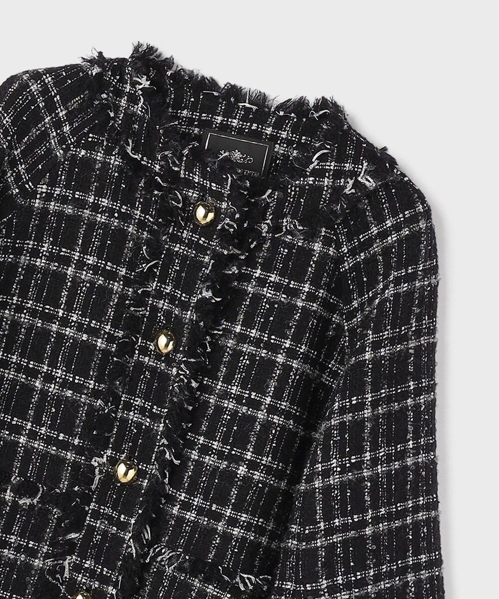 GRACE CONTINENTAL フレアスリーブツイードジャケット 