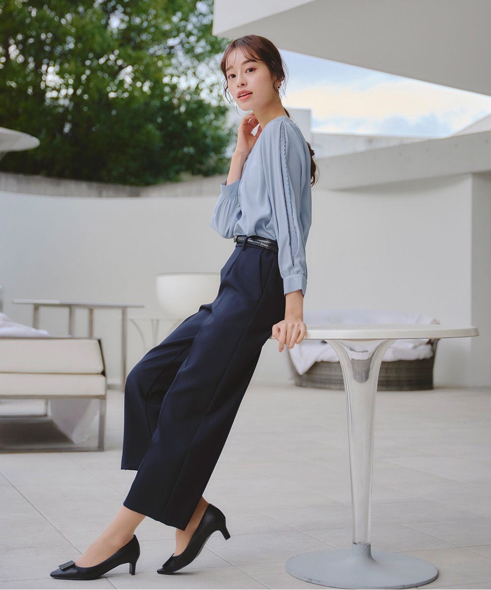 Tiaclasse 【新色追加・洗える】レースパフ袖ブラウス 