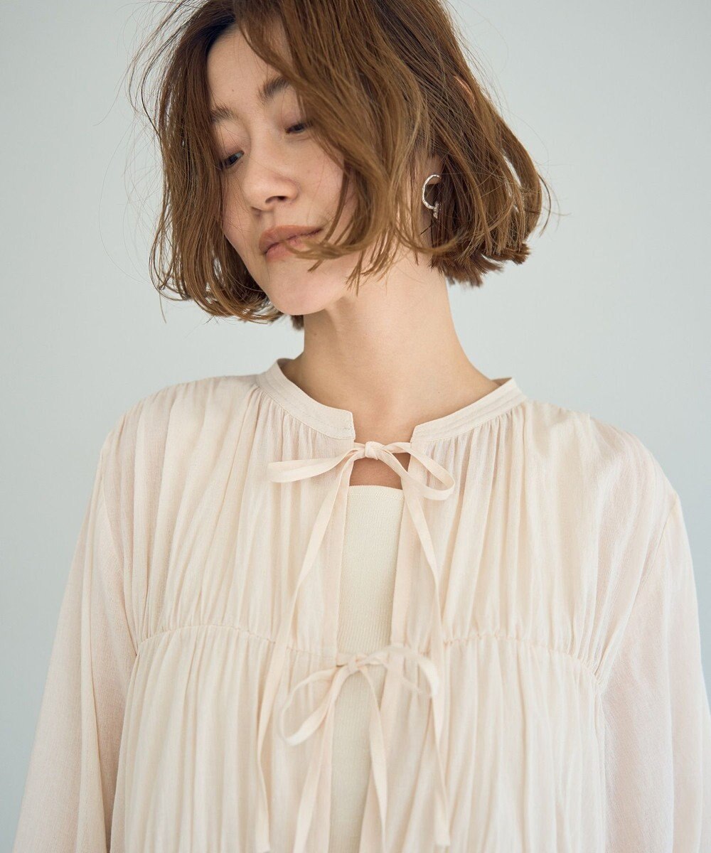 YECCA VECCA リボンデザインシアーブラウス 