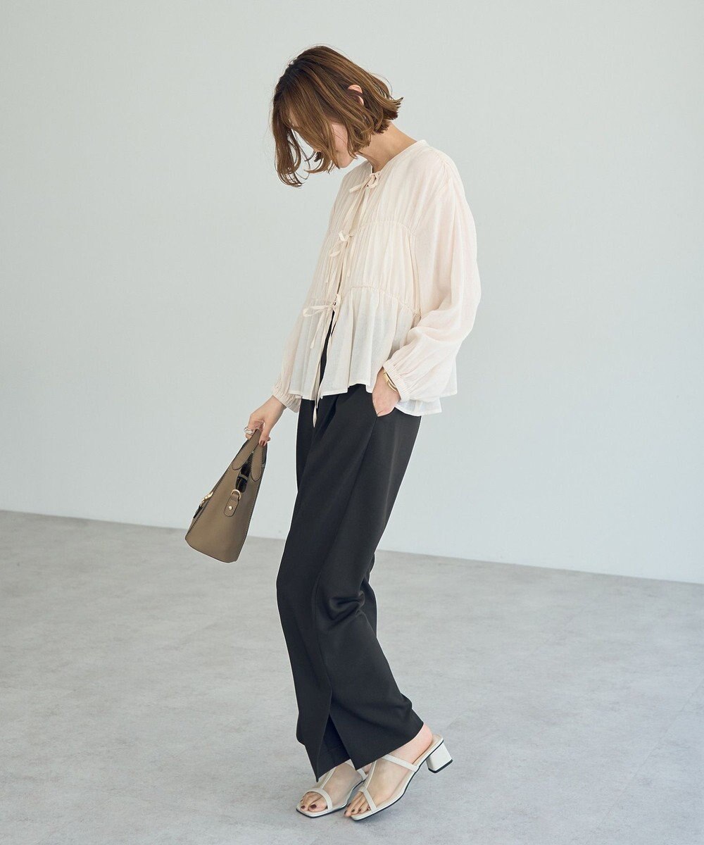 YECCA VECCA リボンデザインシアーブラウス 