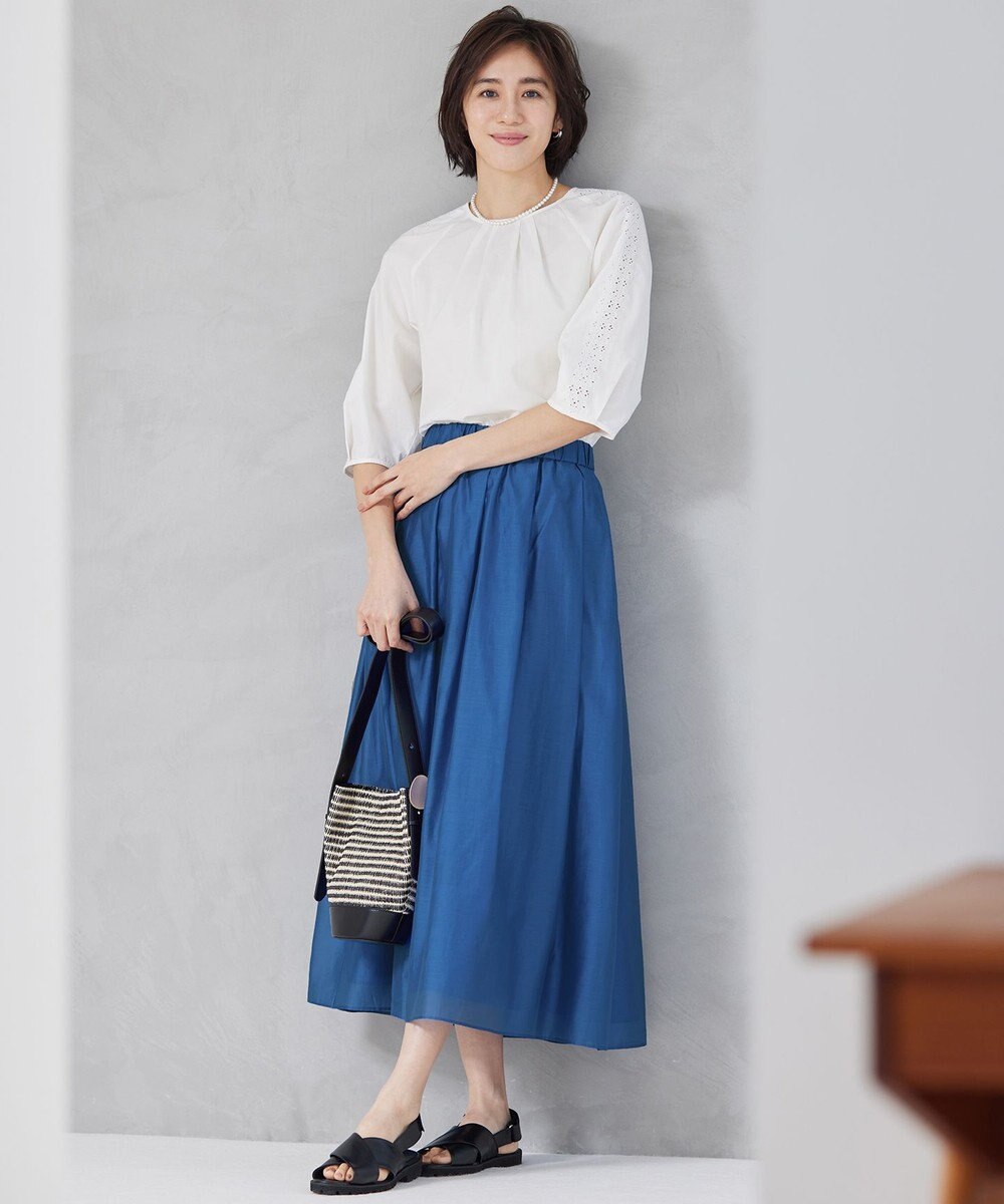 自由区 S 【洗える】エンブロイダリーブロードプルオーバー ブラウス 