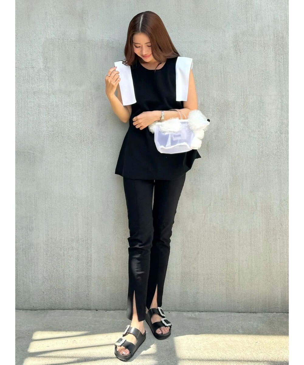 Green Parks ミラノリブノースリーブニットプルオーバー 