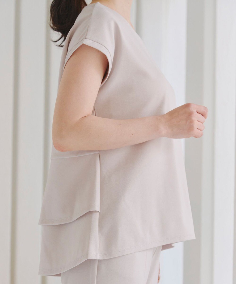 Tiaclasse 【UVカット・吸水速乾】 “きれい見え” バックペプラムトップス 