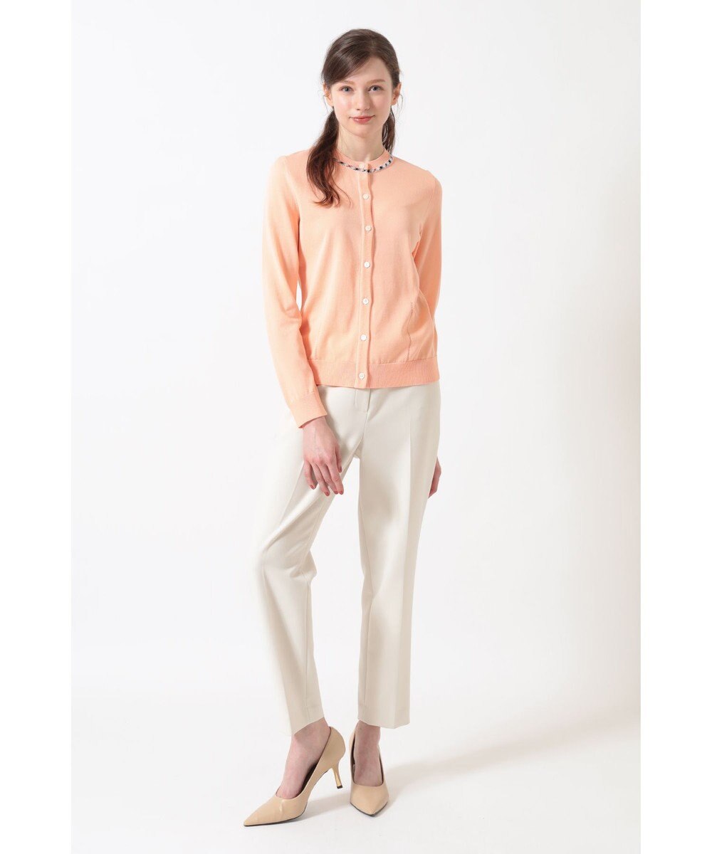 DAKS 綿ポリエステル ハウスチェックジャカード カーディガン 