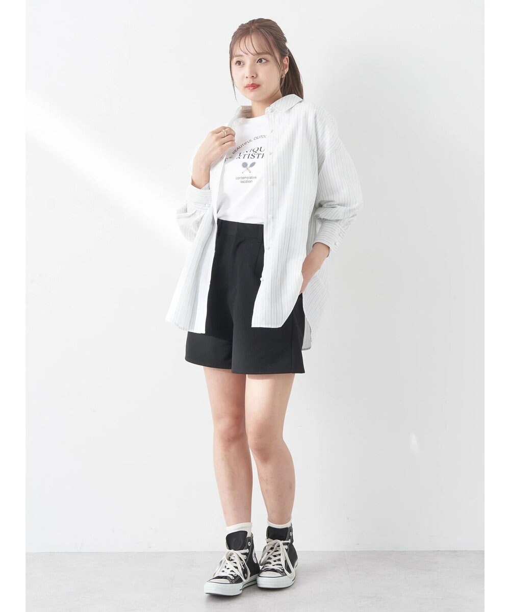 earth music&ecology パールボタンオーバーシャツ 