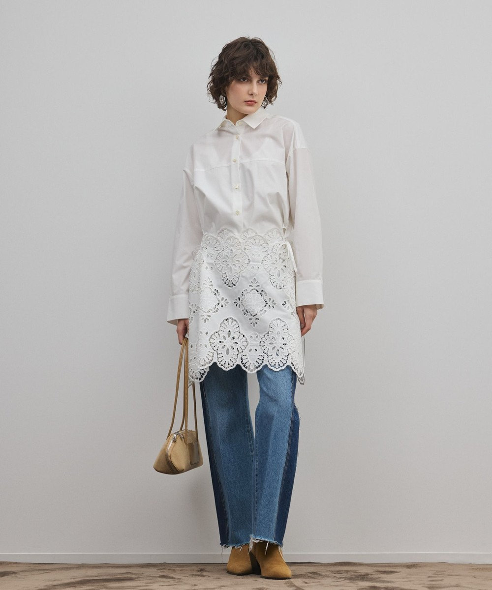 GRACE CONTINENTAL カット刺繍イレギュラーシャツ 