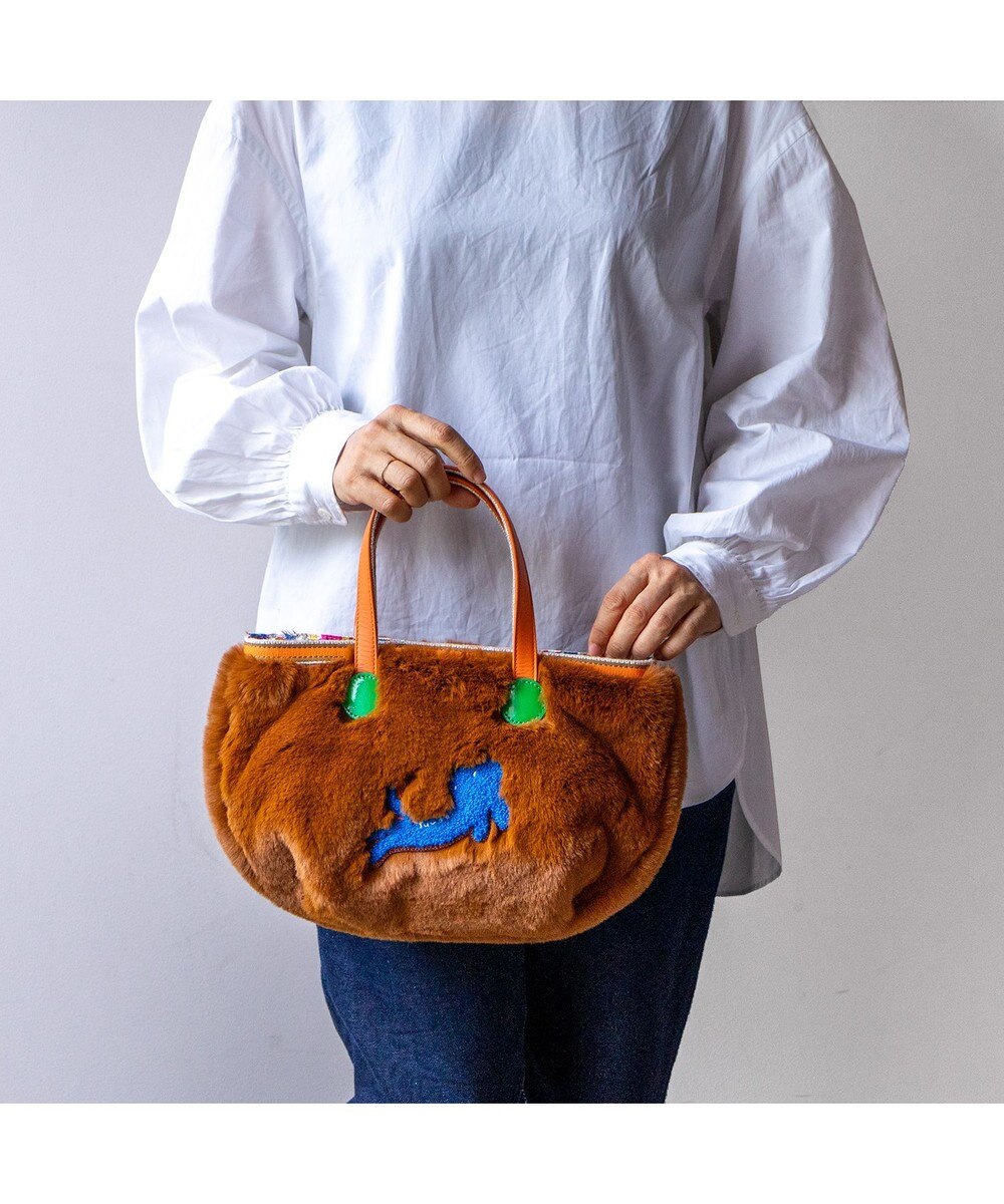 tsumori chisato CARRY キラネコファー ハンドバッグ 手提げ 