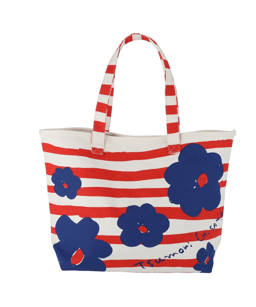 tsumori chisato CARRY フラワーボーダー トートバッグ 花柄 ボーダー 