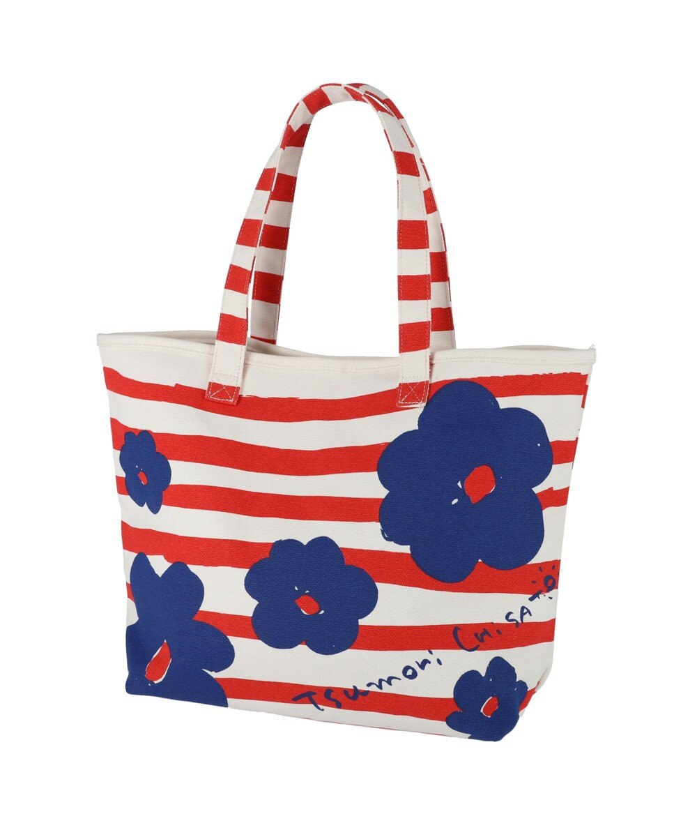 tsumori chisato CARRY フラワーボーダー トートバッグ 花柄 ボーダー 
