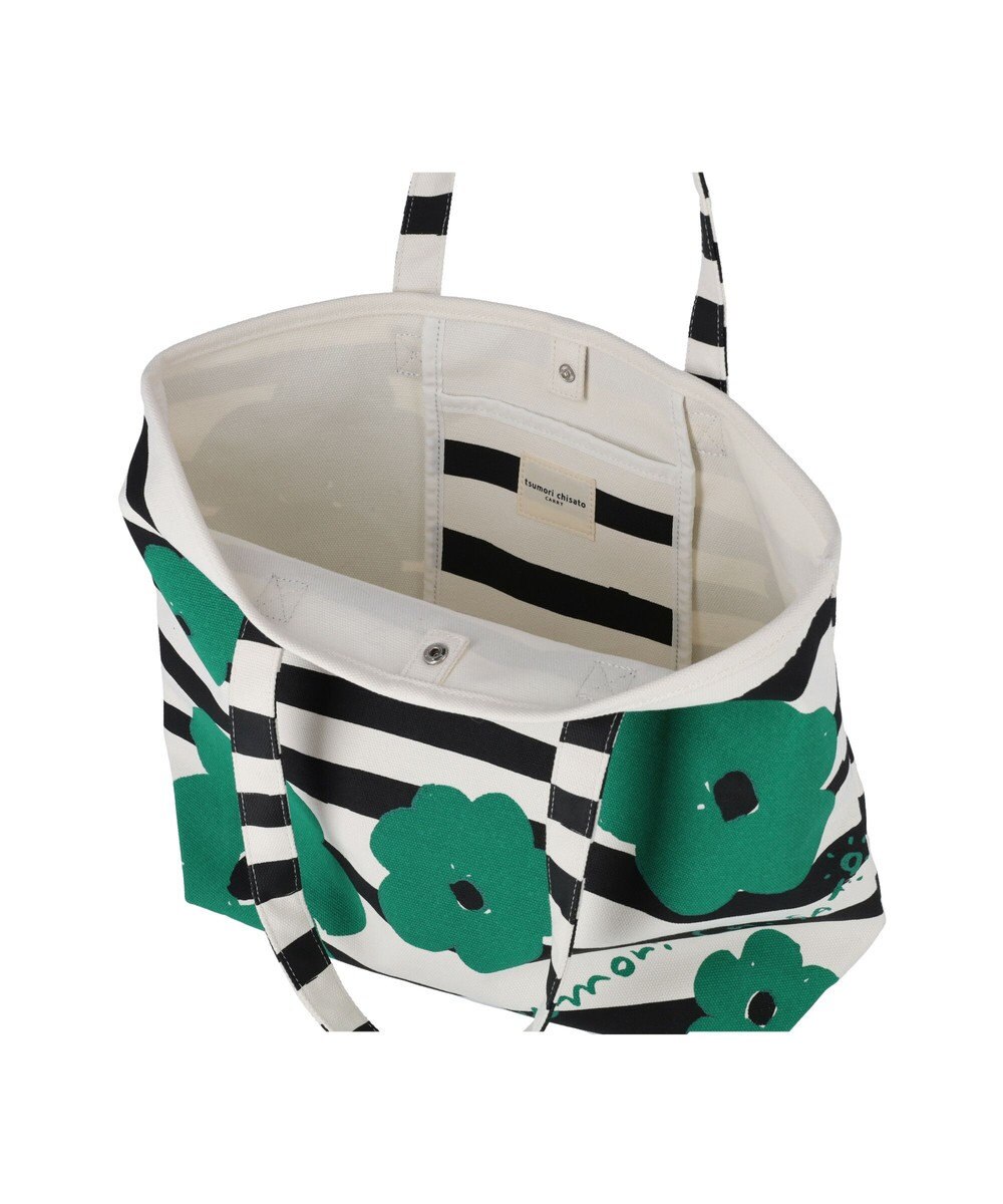 tsumori chisato CARRY フラワーボーダー トートバッグ 花柄 ボーダー 