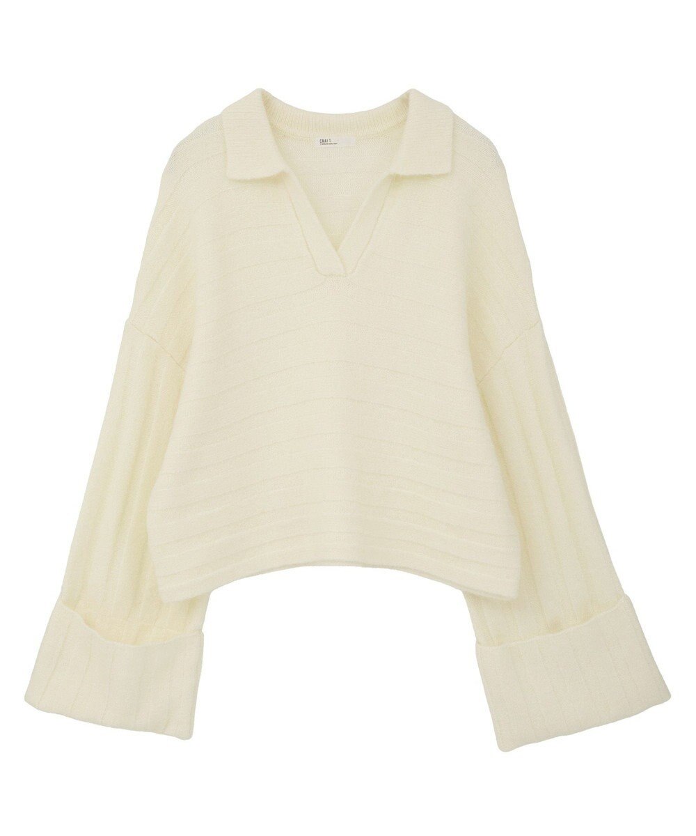 CRAFT STANDARD BOUTIQUE ロールアップ袖ショート丈ニットプルオーバー 