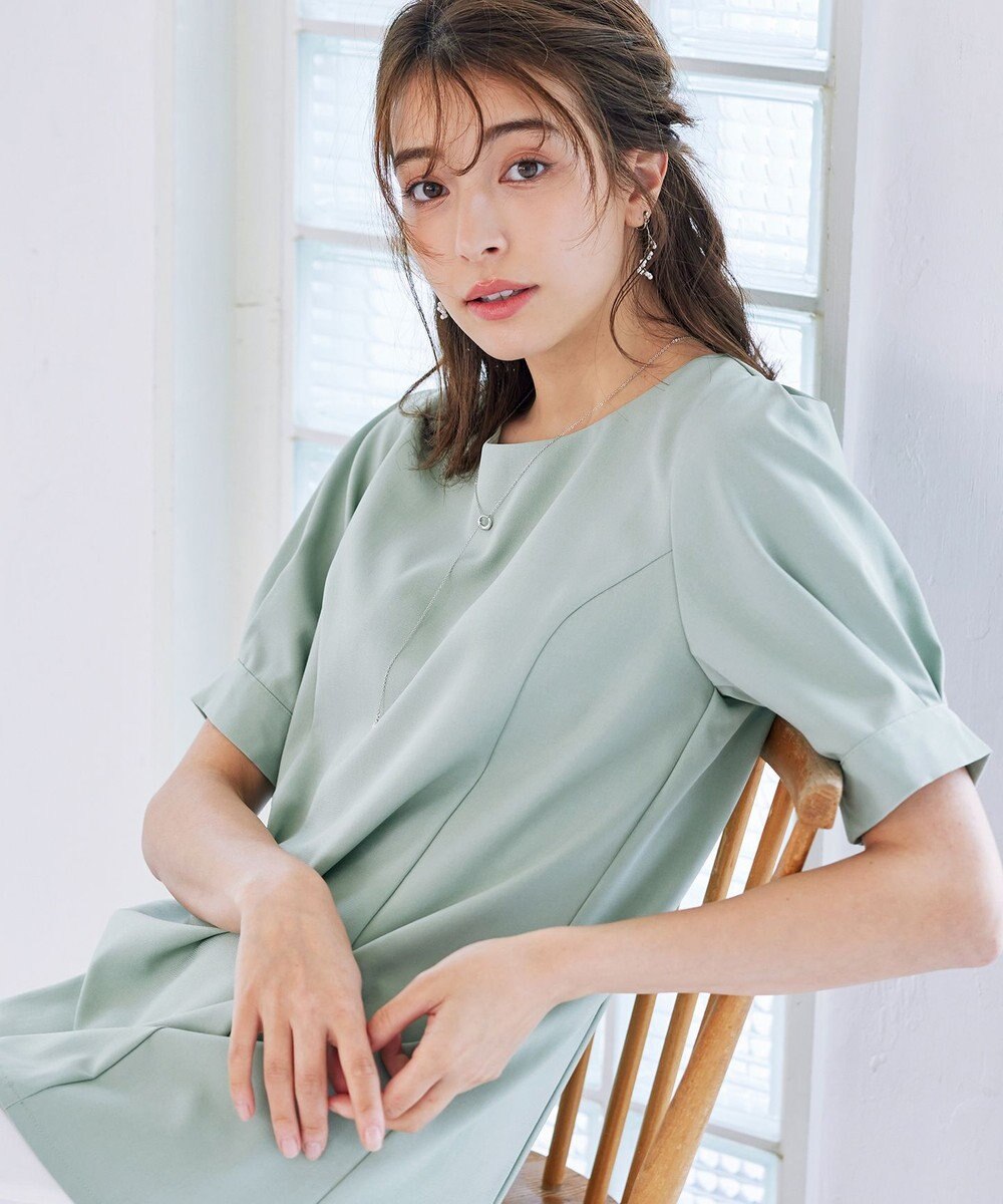 Tiaclasse 【洗える】パフスリーブチュニックブラウス 