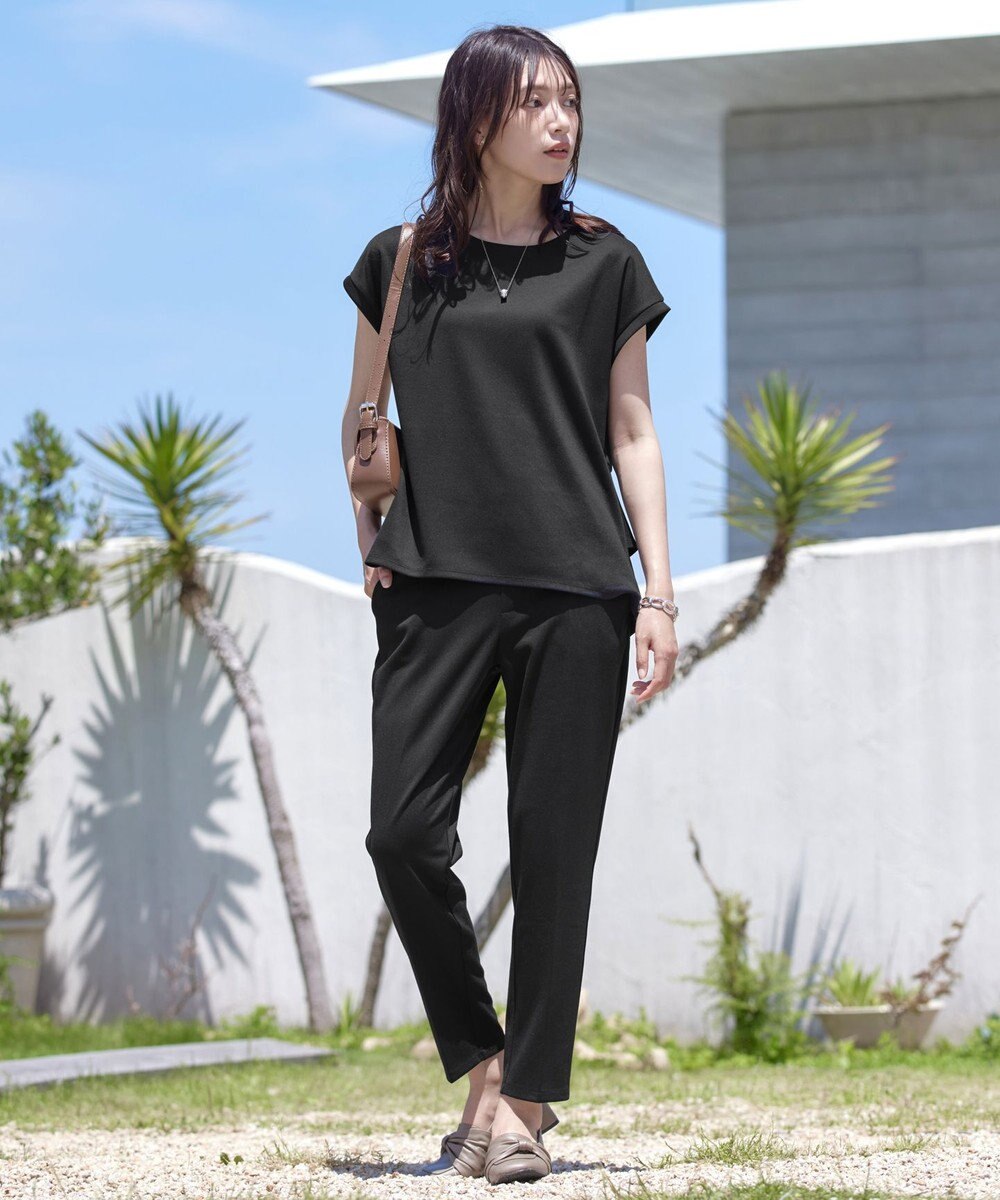 Tiaclasse 【UVカット・吸水速乾】 “きれい見え” バックペプラムトップス 