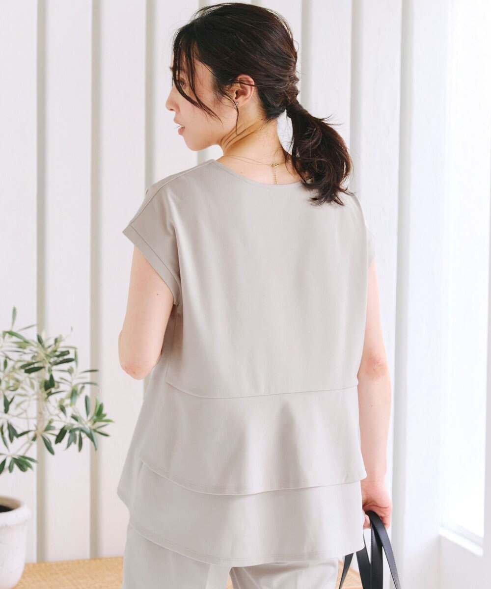 Tiaclasse 【UVカット・吸水速乾】 “きれい見え” バックペプラムトップス 