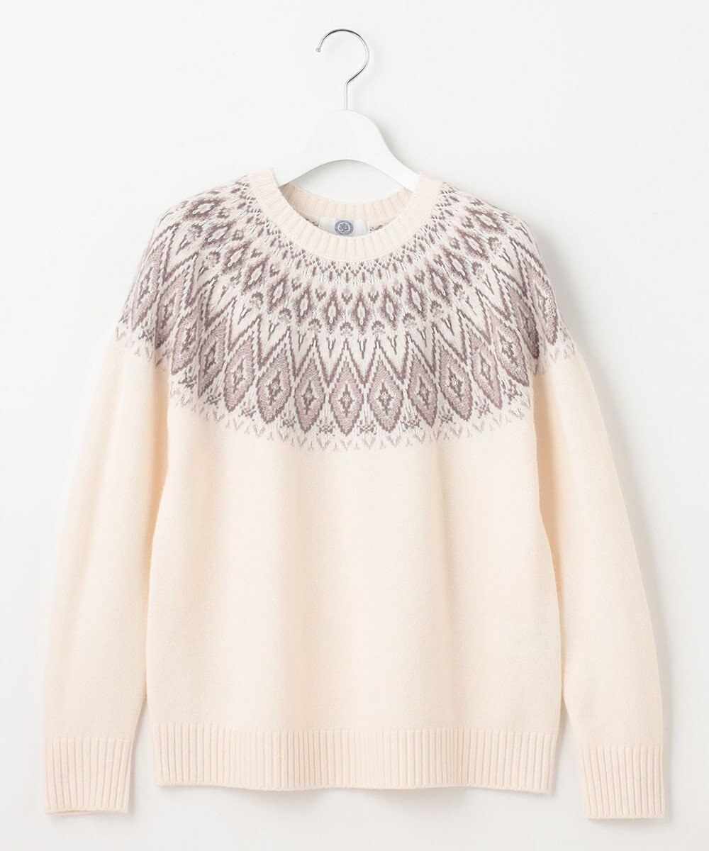 J.PRESS LADIES 【洗える】FAIR ISLE ラウンドネック ニット 