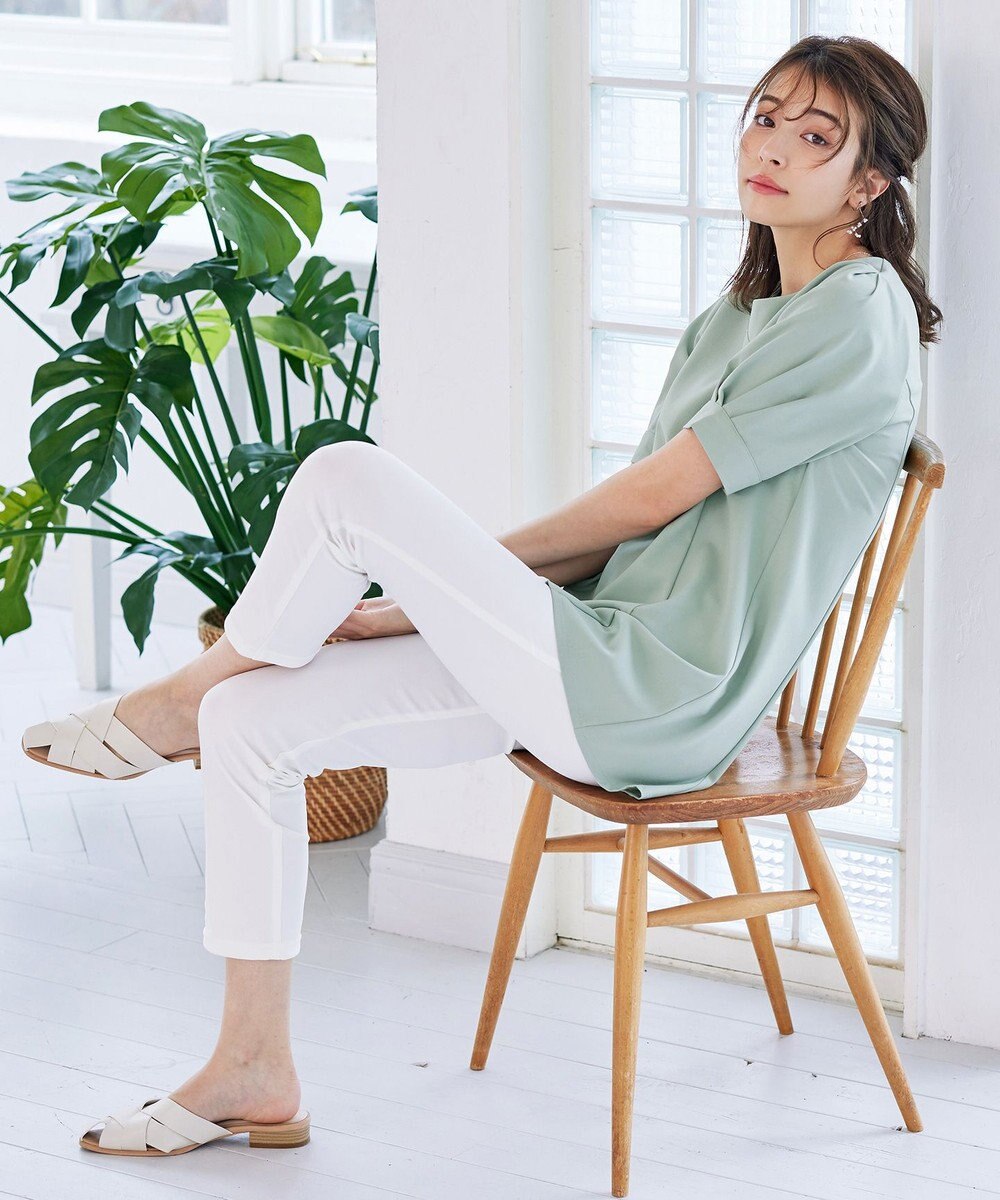 Tiaclasse 【洗える】パフスリーブチュニックブラウス 