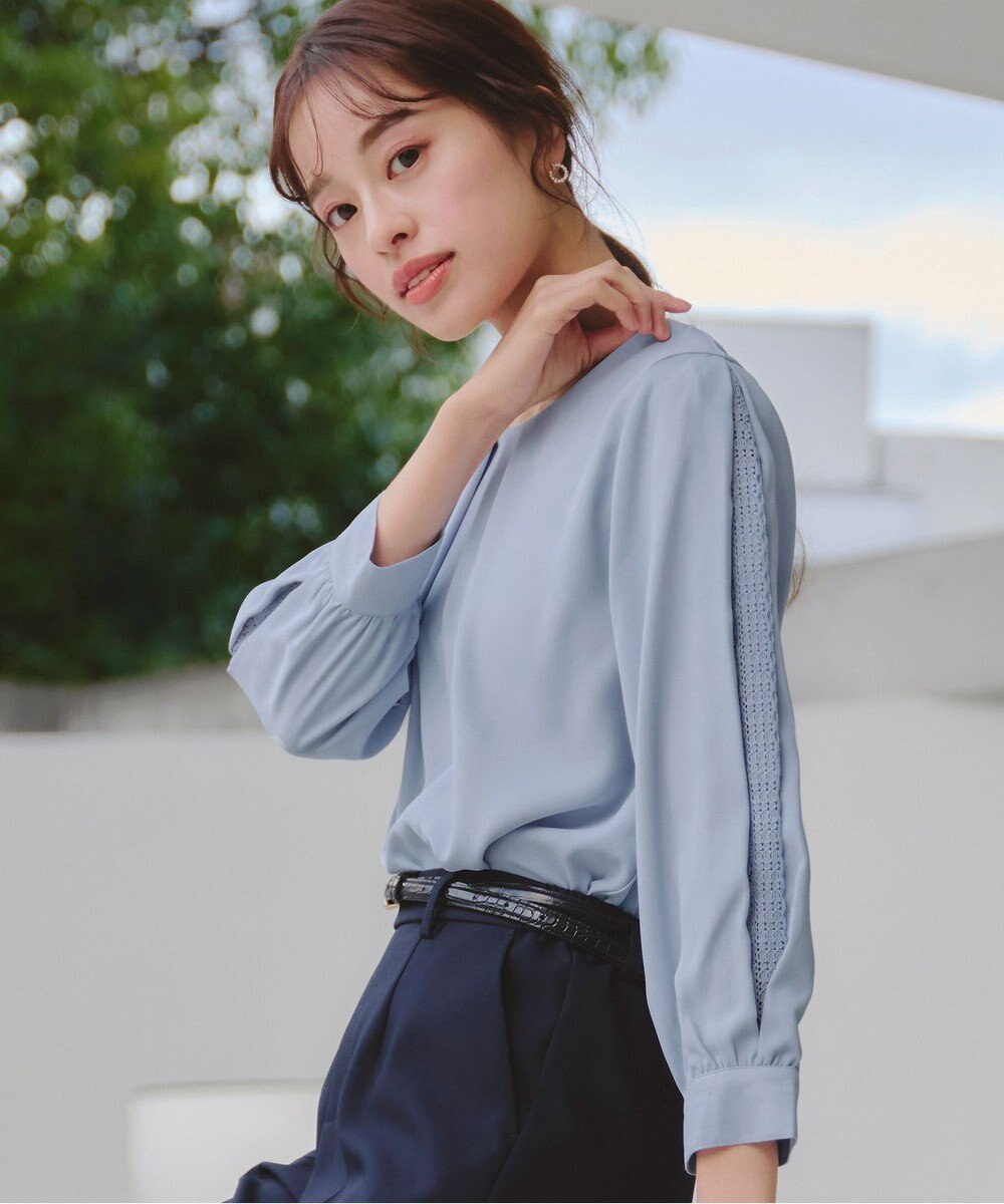 Tiaclasse 【新色追加・洗える】レースパフ袖ブラウス 