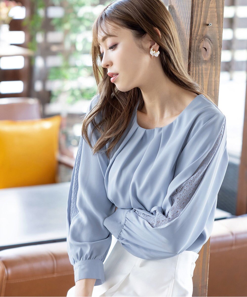 Tiaclasse 【新色追加・洗える】レースパフ袖ブラウス 