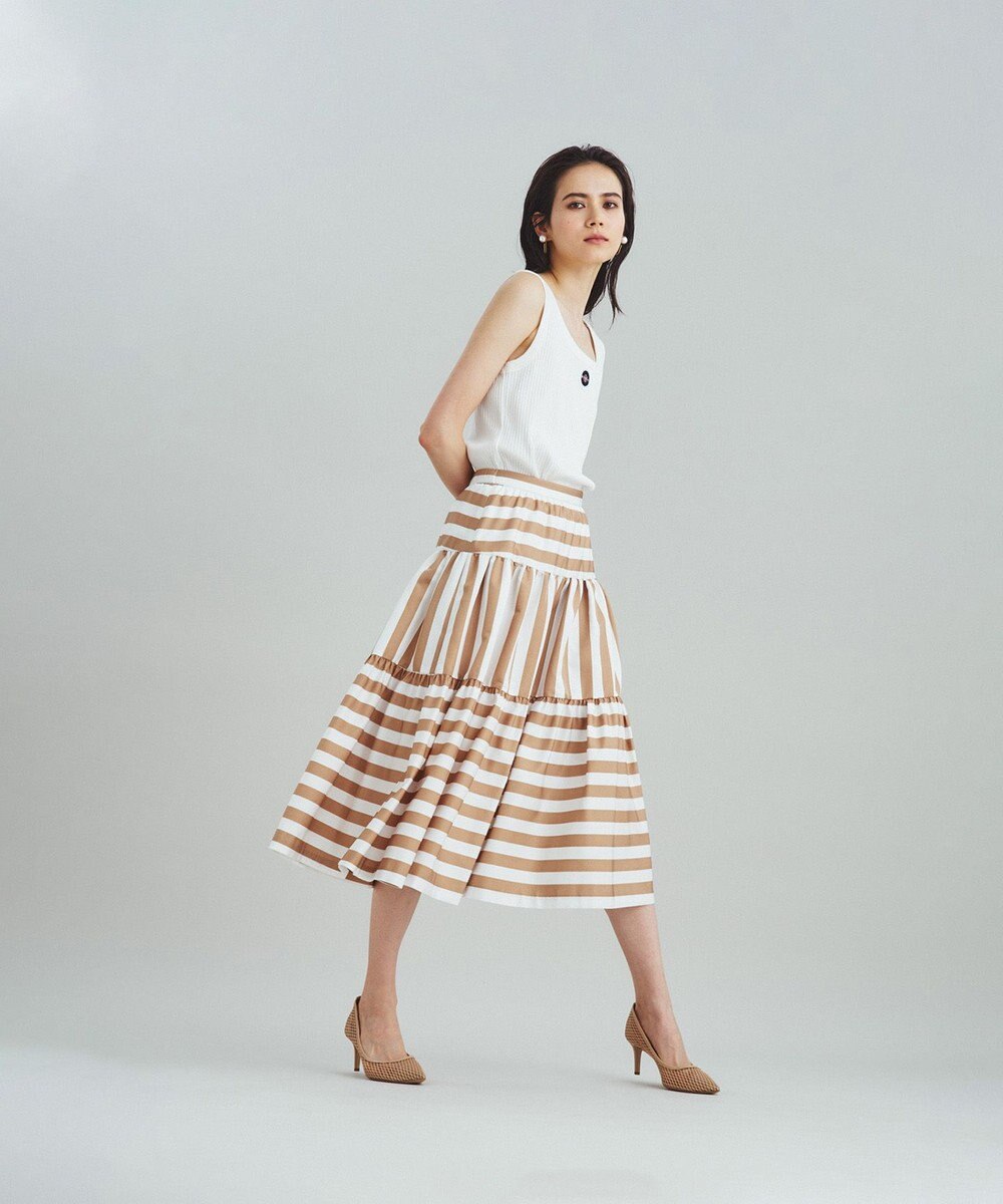 GRACE CONTINENTAL ボーダーコンビスカート 