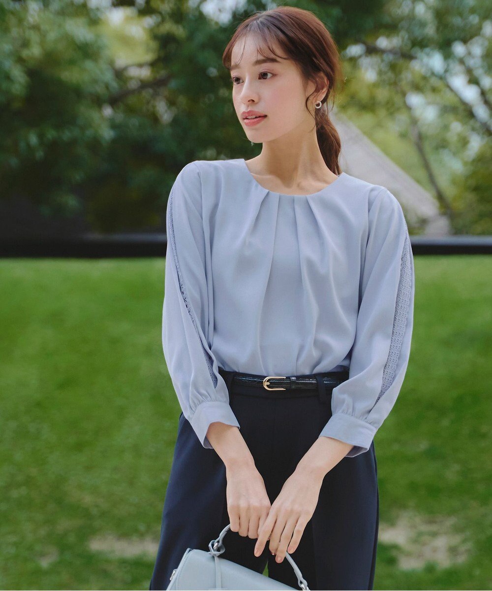 Tiaclasse 【新色追加・洗える】レースパフ袖ブラウス 