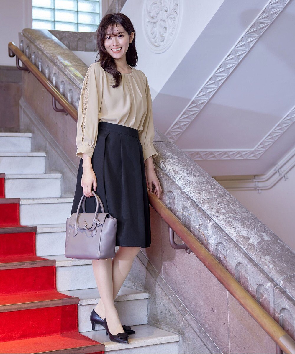 Tiaclasse 【新色追加・洗える】レースパフ袖ブラウス 