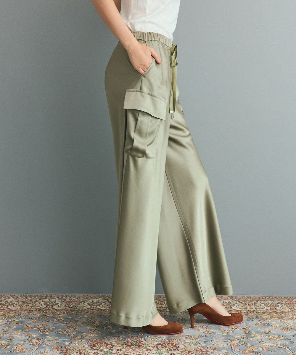 GRACE CONTINENTAL ダブルサテンイージーパンツ 