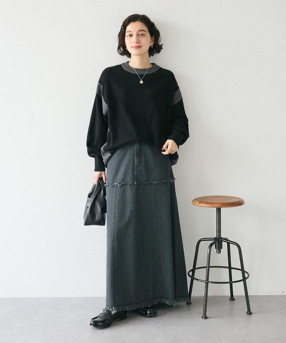 CRAFT STANDARD BOUTIQUE 洗える/とてもち配色ニットプルオーバー/24AW 