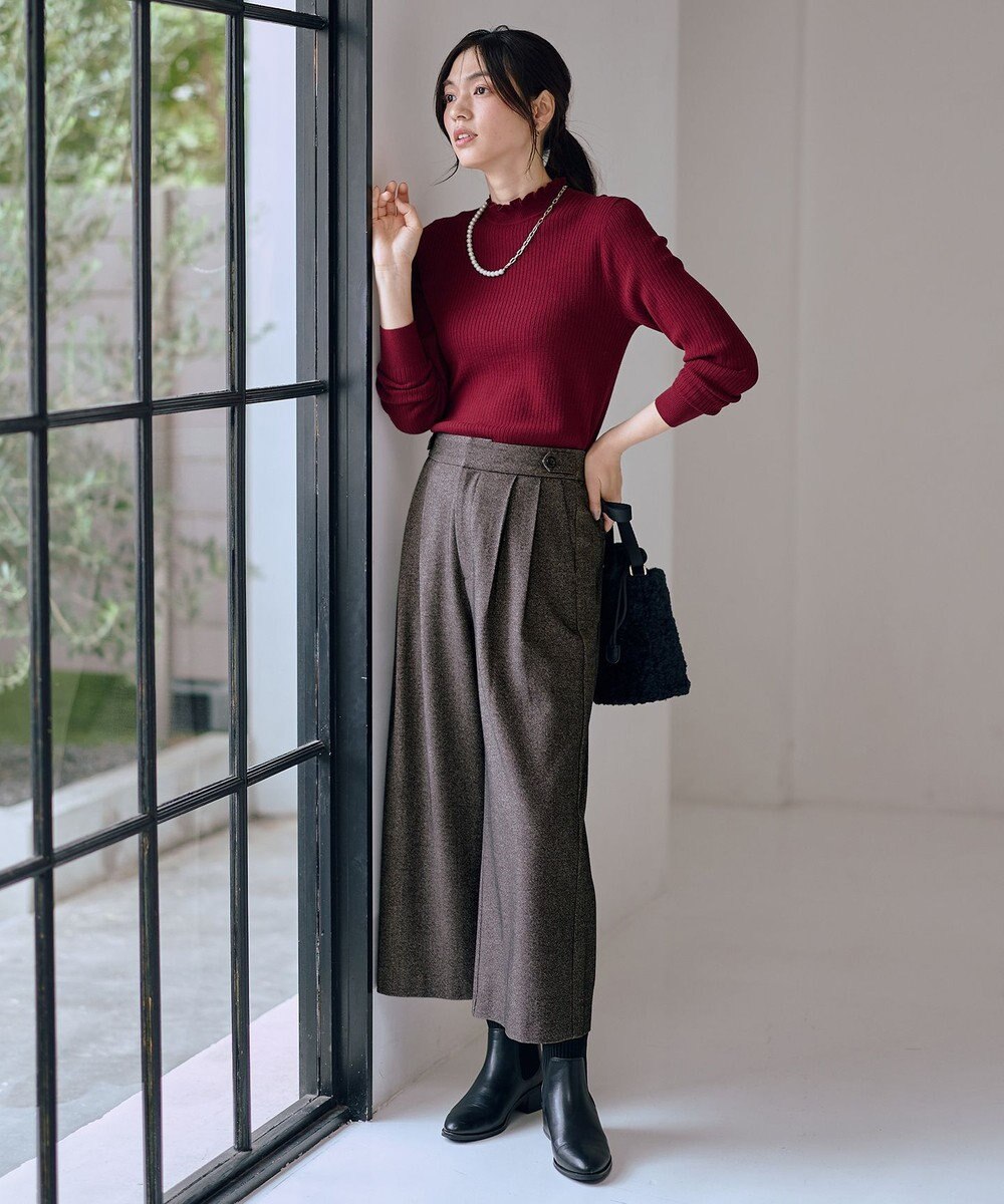 ANY L 【6色展開】フリルネックニット 