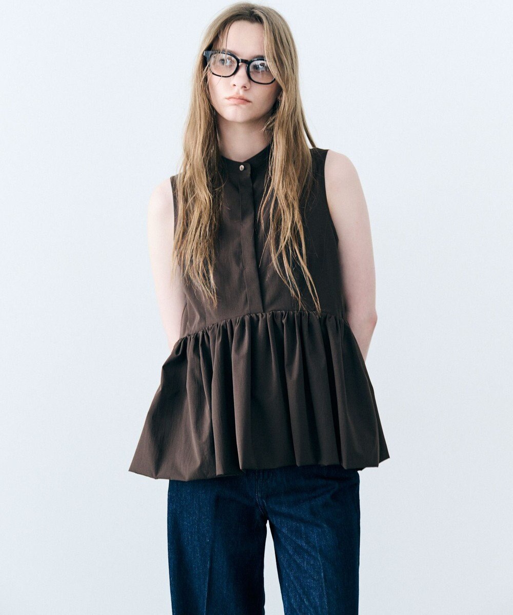 uncrave クールタッチカラータイプライター ペプラムブラウス 